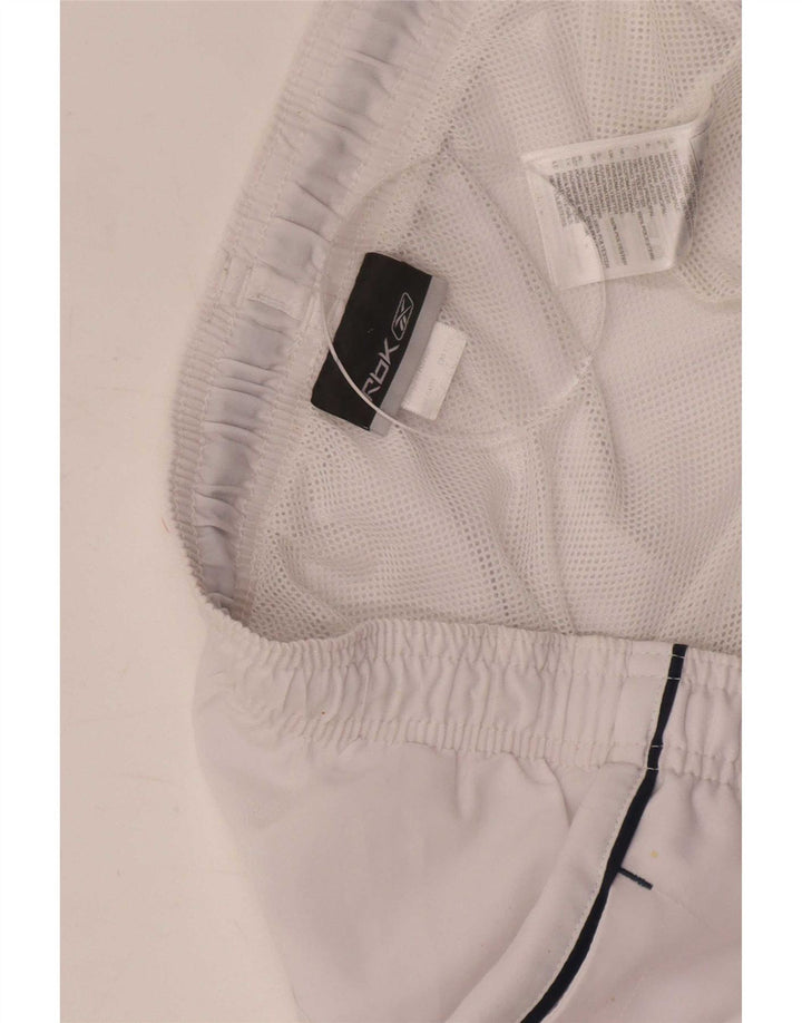 Shorts esportivos masculinos Reebok grande poliéster branco