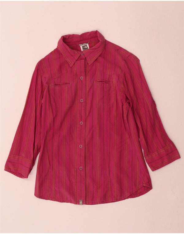 Camisa feminina manga 3/4 The North Face UK 6 XS algodão listrado rosa