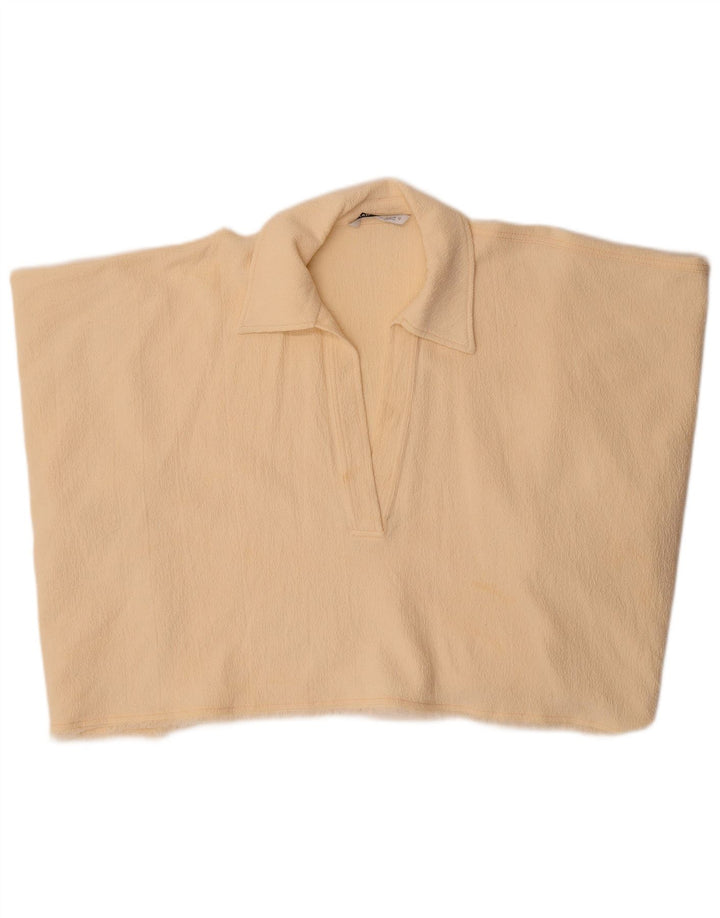 Zara Womens Poncho Crop Top Reino Unido 14 Médio Bege