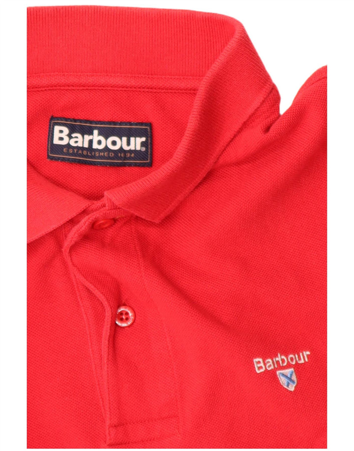 Camisa polo masculina Barbour grande algodão vermelho