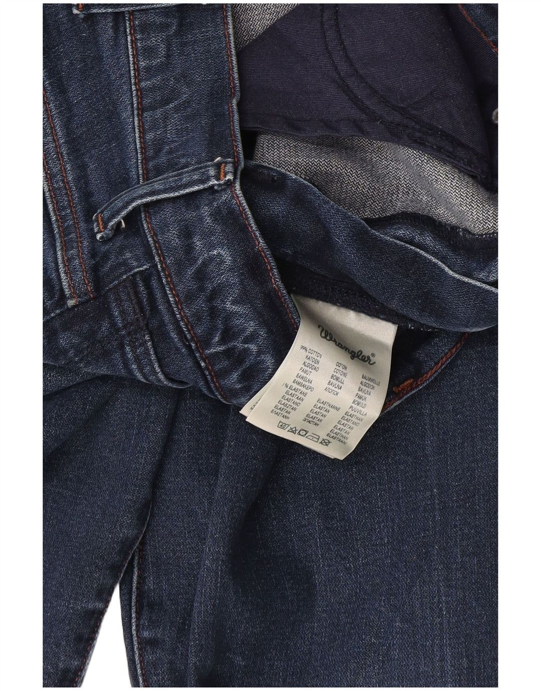 Wrangler Mens Straight Jeans W34 L32 Azul Algodão