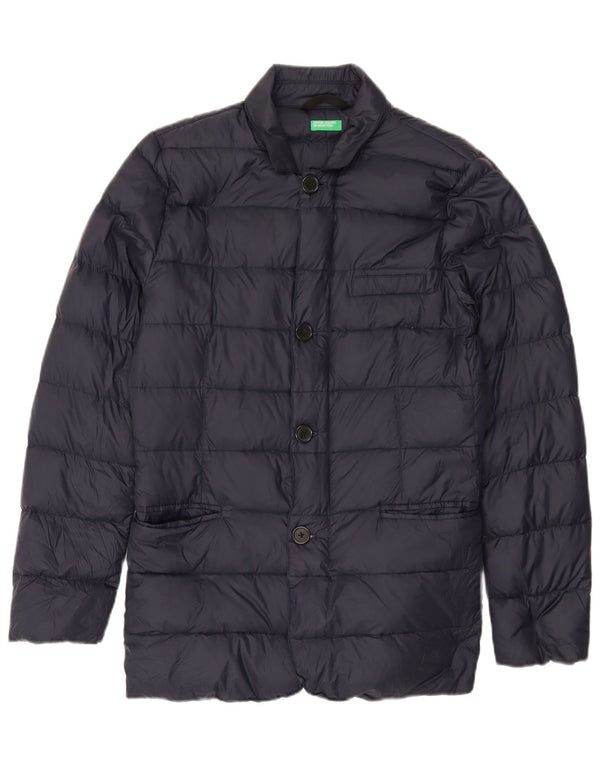 Jaqueta acolchoada masculina Benetton IT 44 XS azul marinho poliamida