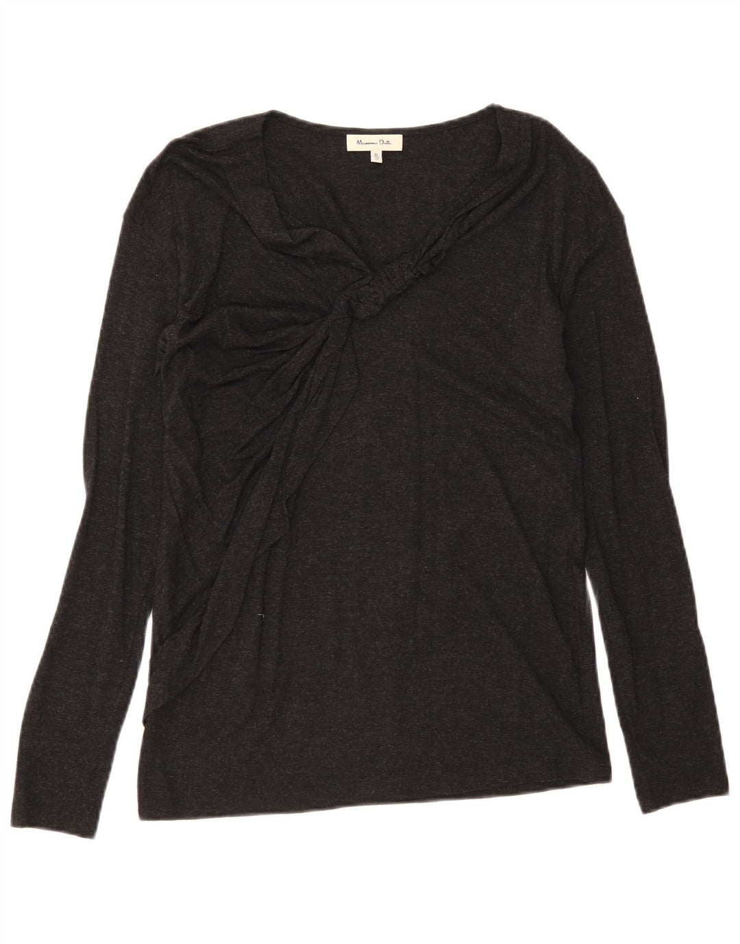 Top feminino Massimo Dutti manga comprida UK 12 médio preto