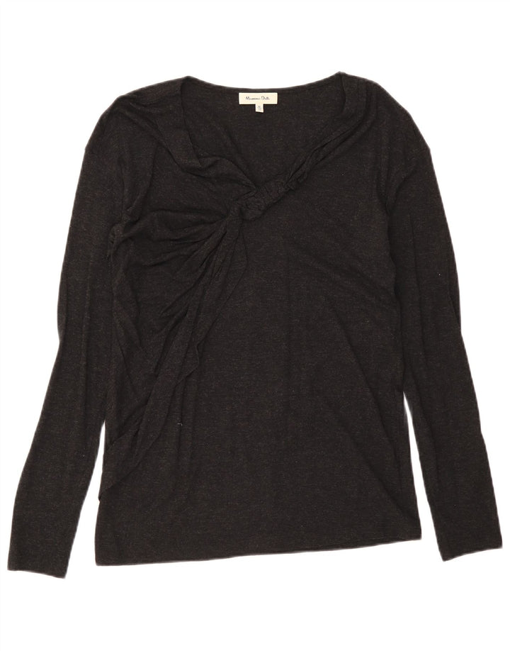 Top feminino Massimo Dutti manga comprida UK 12 médio preto