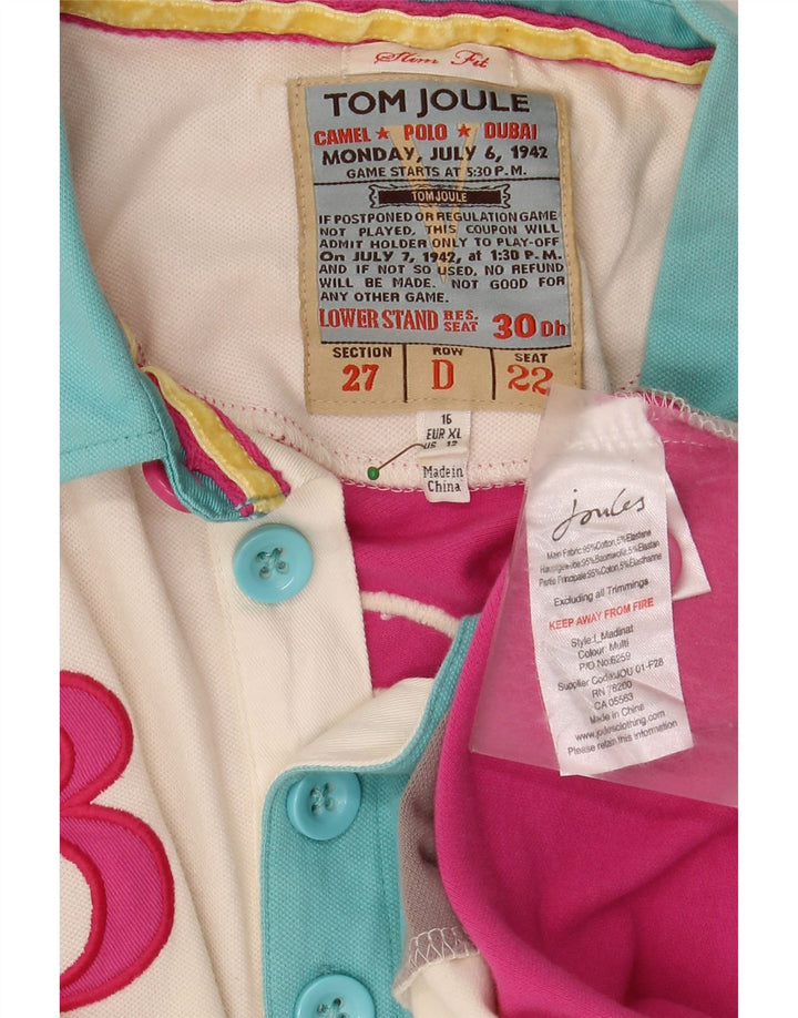 Camisa polo feminina TOM JOULE Dubai com estampa de rugby Reino Unido 16 grande multicolorida