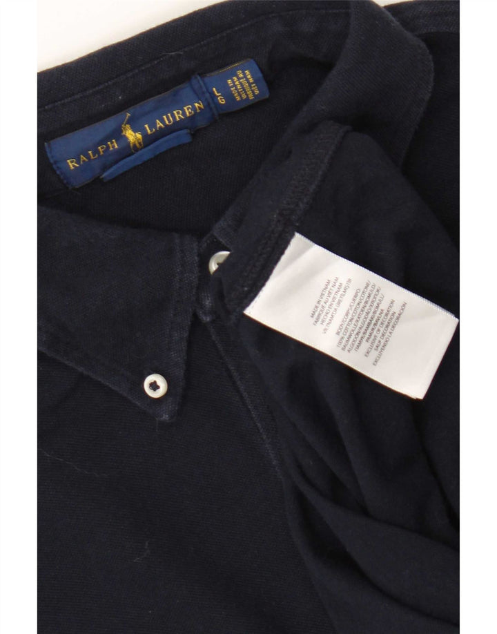 Camisa masculina Ralph Lauren grande algodão azul marinho