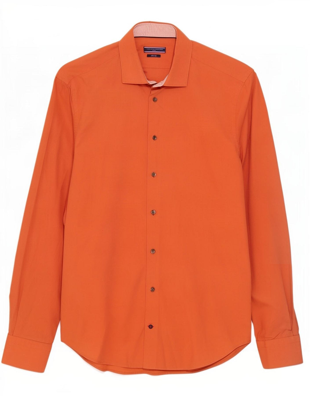 Camisa masculina Tommy Hilfiger Slim Fit tamanho 39 15 1/2 laranja médio
