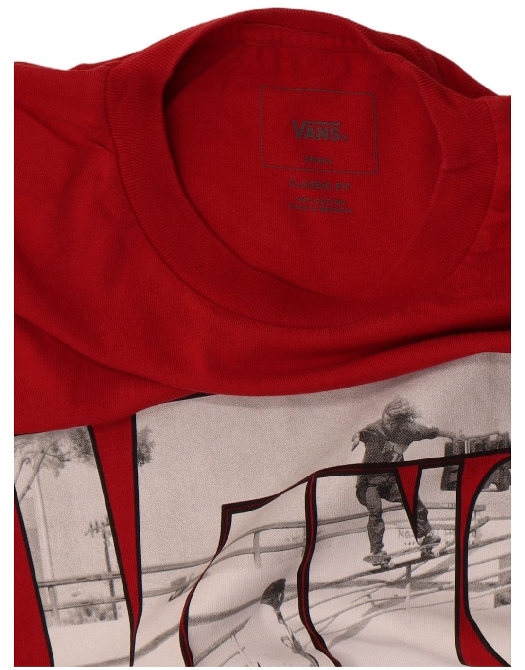 Camiseta Vans Masculina Classic Fit Graphic Top Pequeno Algodão Vermelho