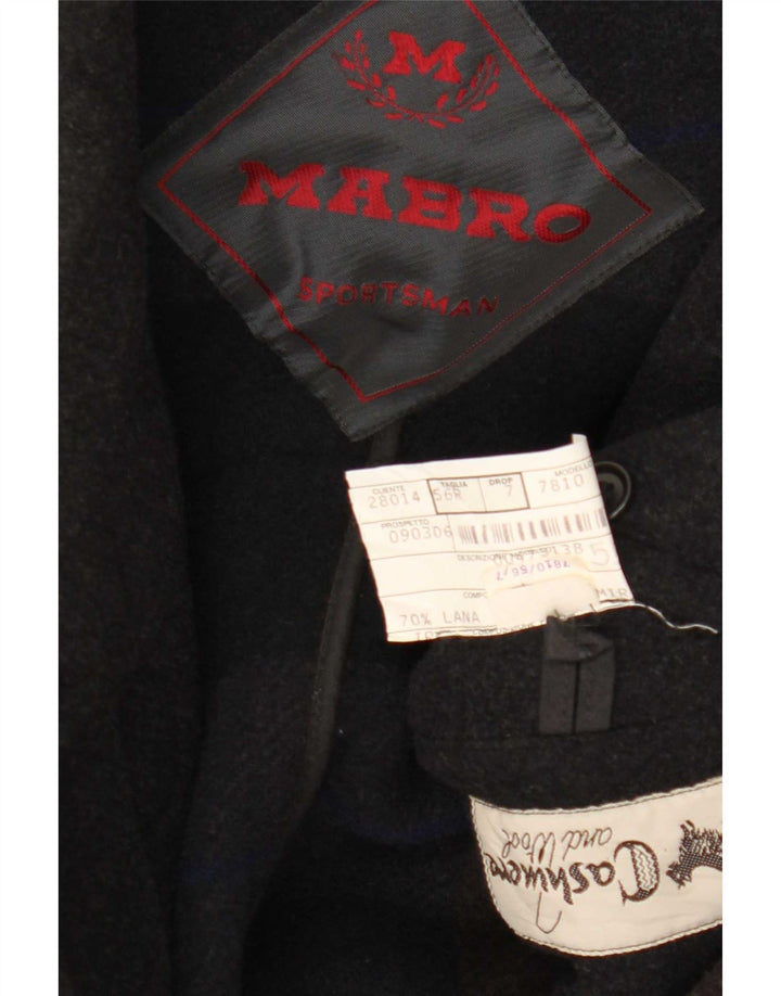 Mabro Mens Duffle Coat IT 56 3XL Cinza Lã Clássico