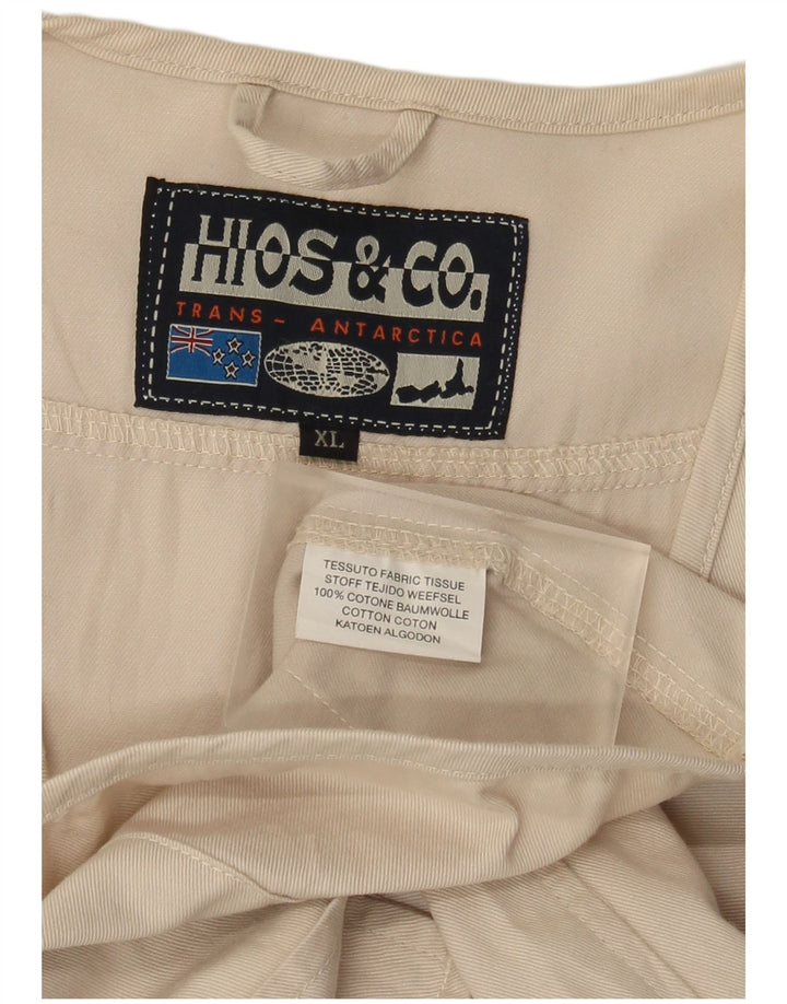 Colete utilitário masculino vintage UK 42 XL algodão bege