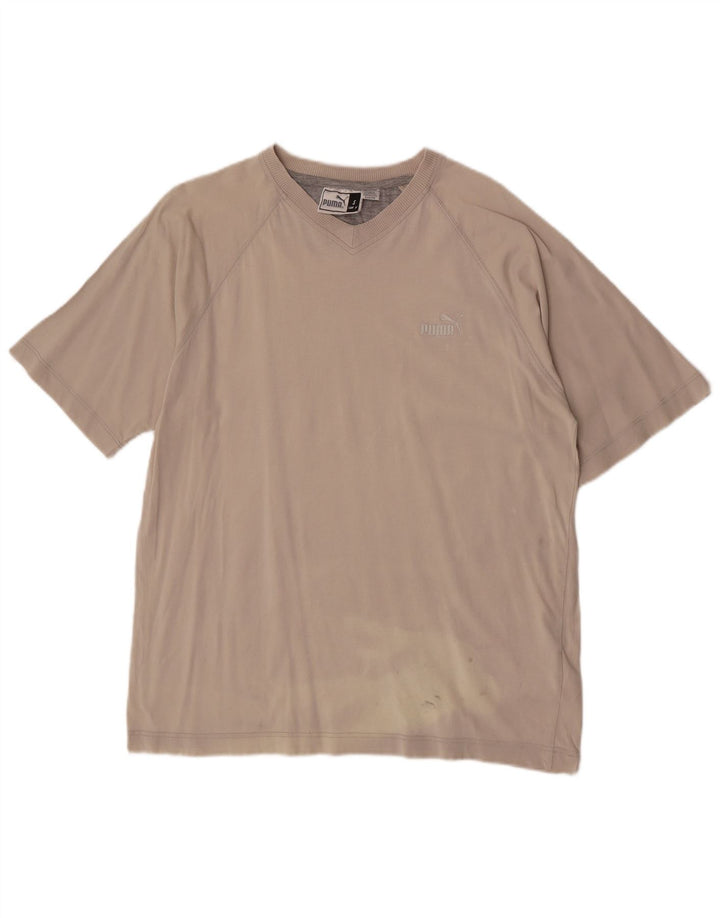 Puma Camiseta Masculina Top Pequeno Algodão Cinza