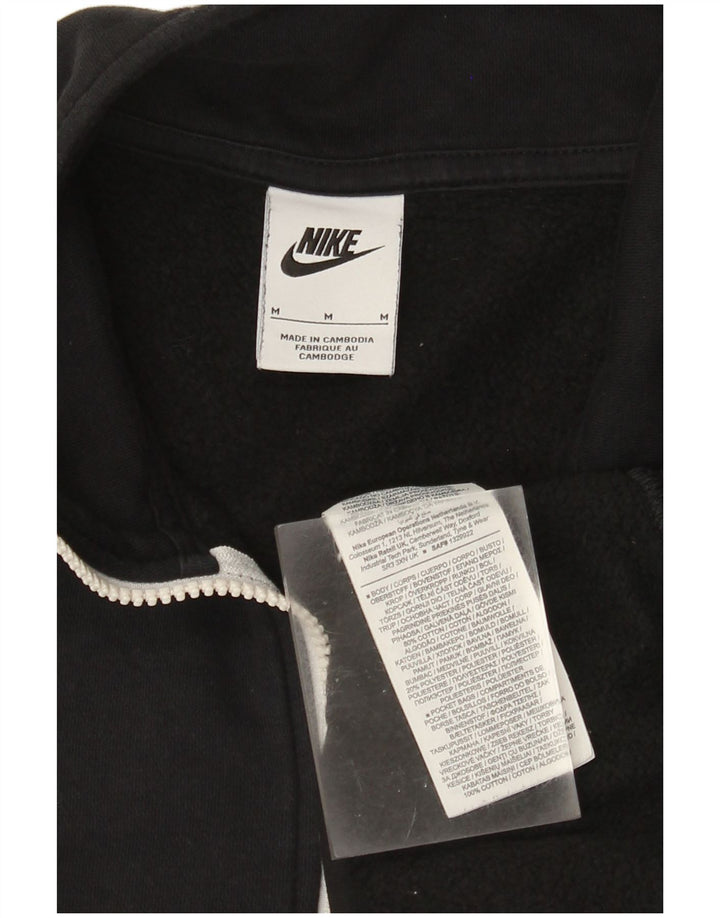 Moletom masculino Nike com zíper e gola alta de algodão preto médio