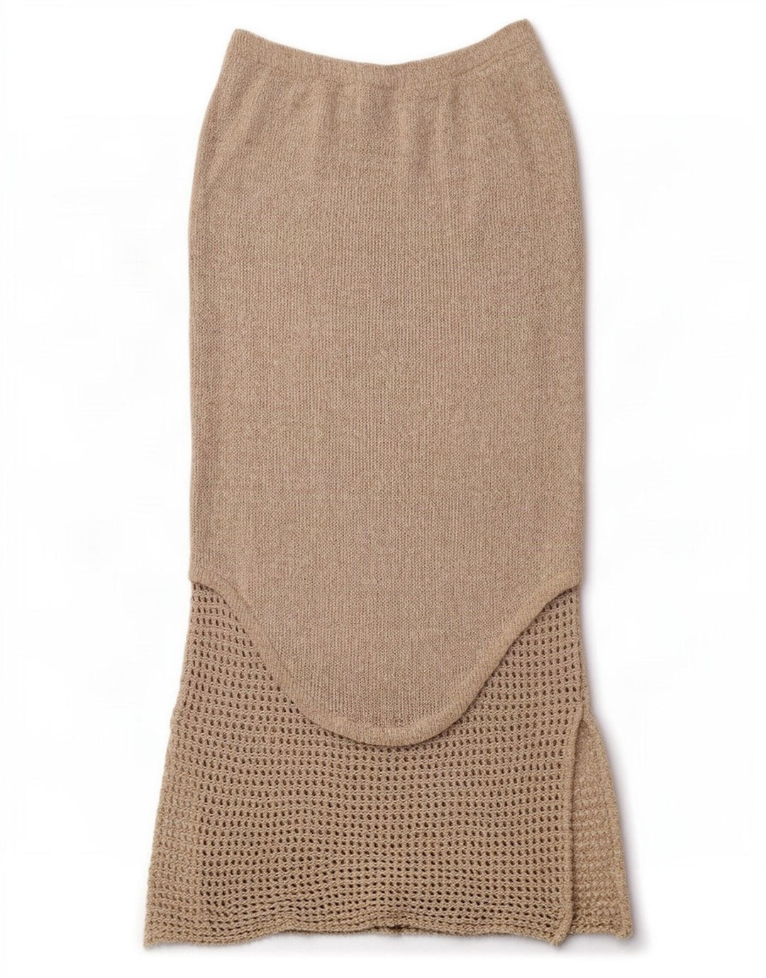 Roisin McCarthy Saia maxi feminina de malha média W30 algodão bege