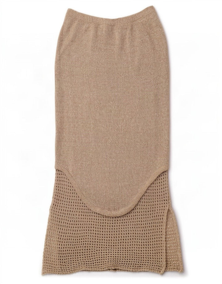 Roisin McCarthy Saia maxi feminina de malha média W30 algodão bege