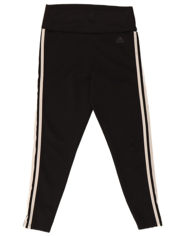 Adidas Womens Crop Leggings UK 12/14 Médio Preto Poliéster