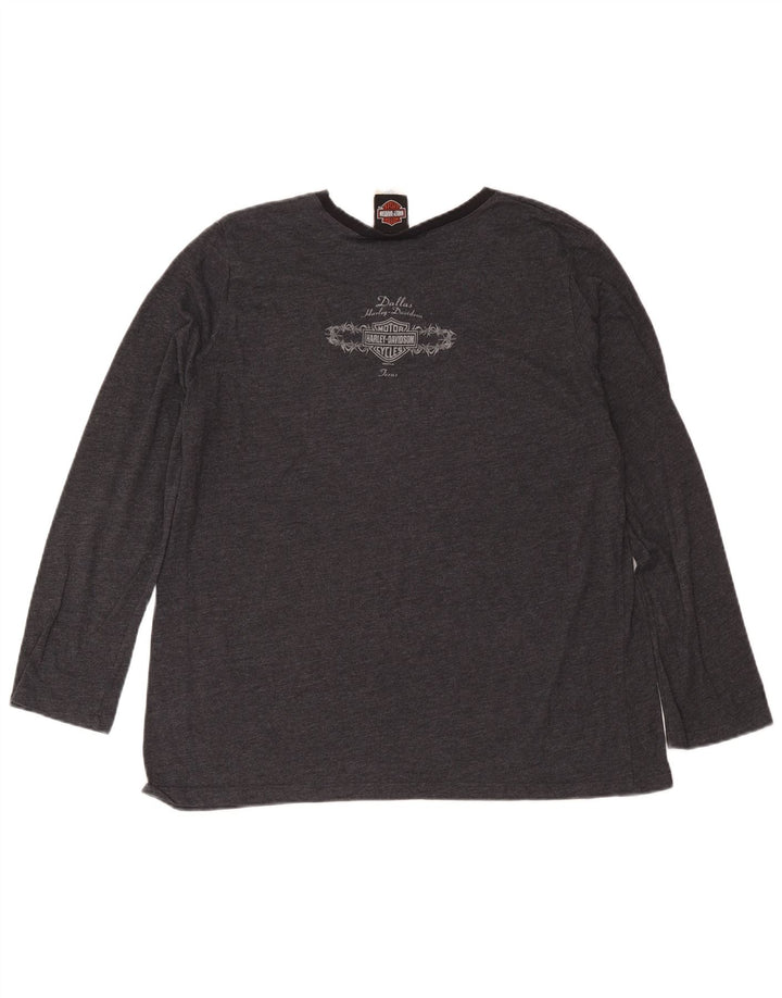 Top feminino Harley Davidson de manga comprida UK 20 2XL algodão cinza