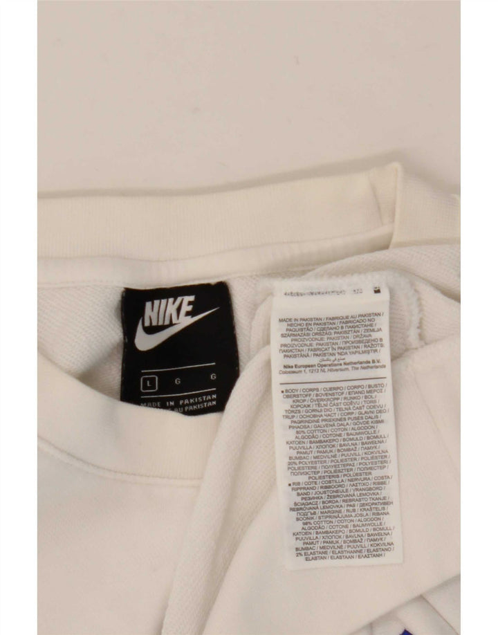 Nike moletom gráfico masculino jumper grande algodão branco
