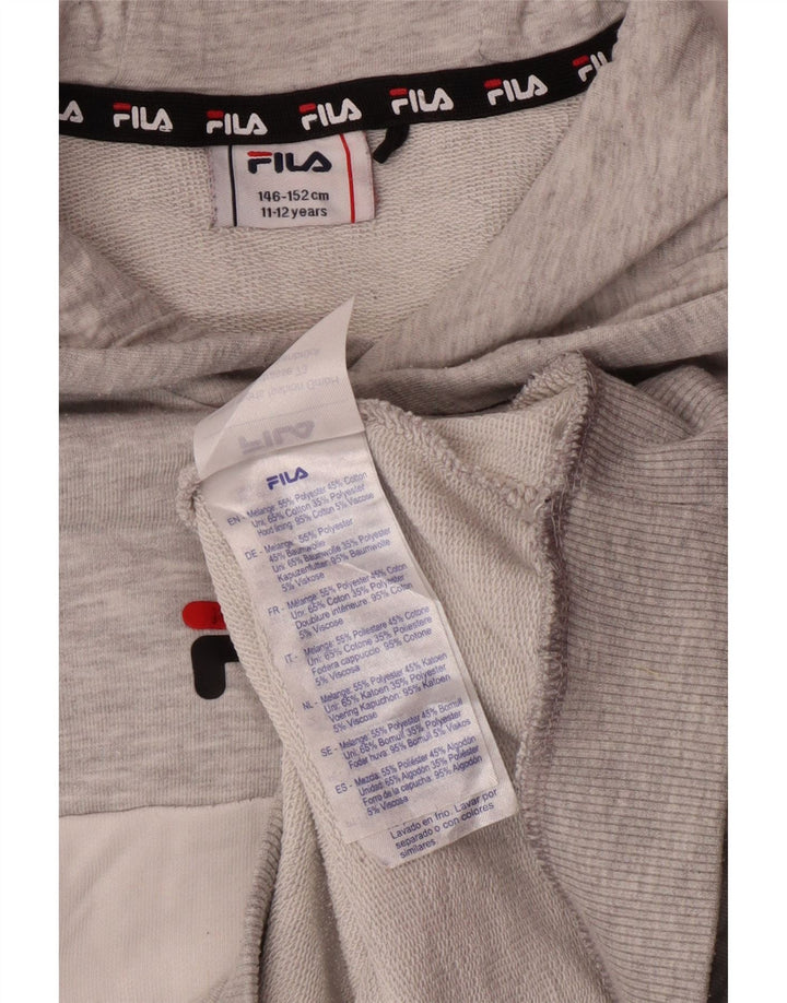 Fila Boys Graphic Hoodie Jumper 11-12 Anos Cinza Algodão
