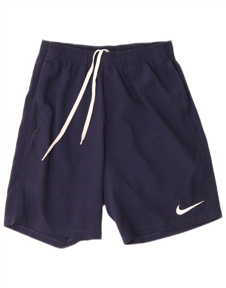 Shorts esportivos masculinos Nike Dri Fit médio azul marinho poliéster