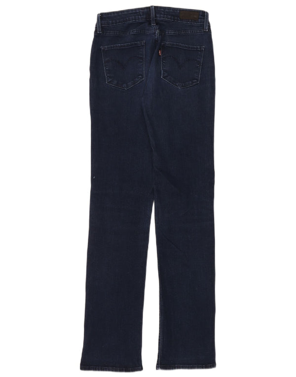 Calça jeans feminina Levi's Demi Curve Straight EUA 0 XS W25 L32 Azul marinho
