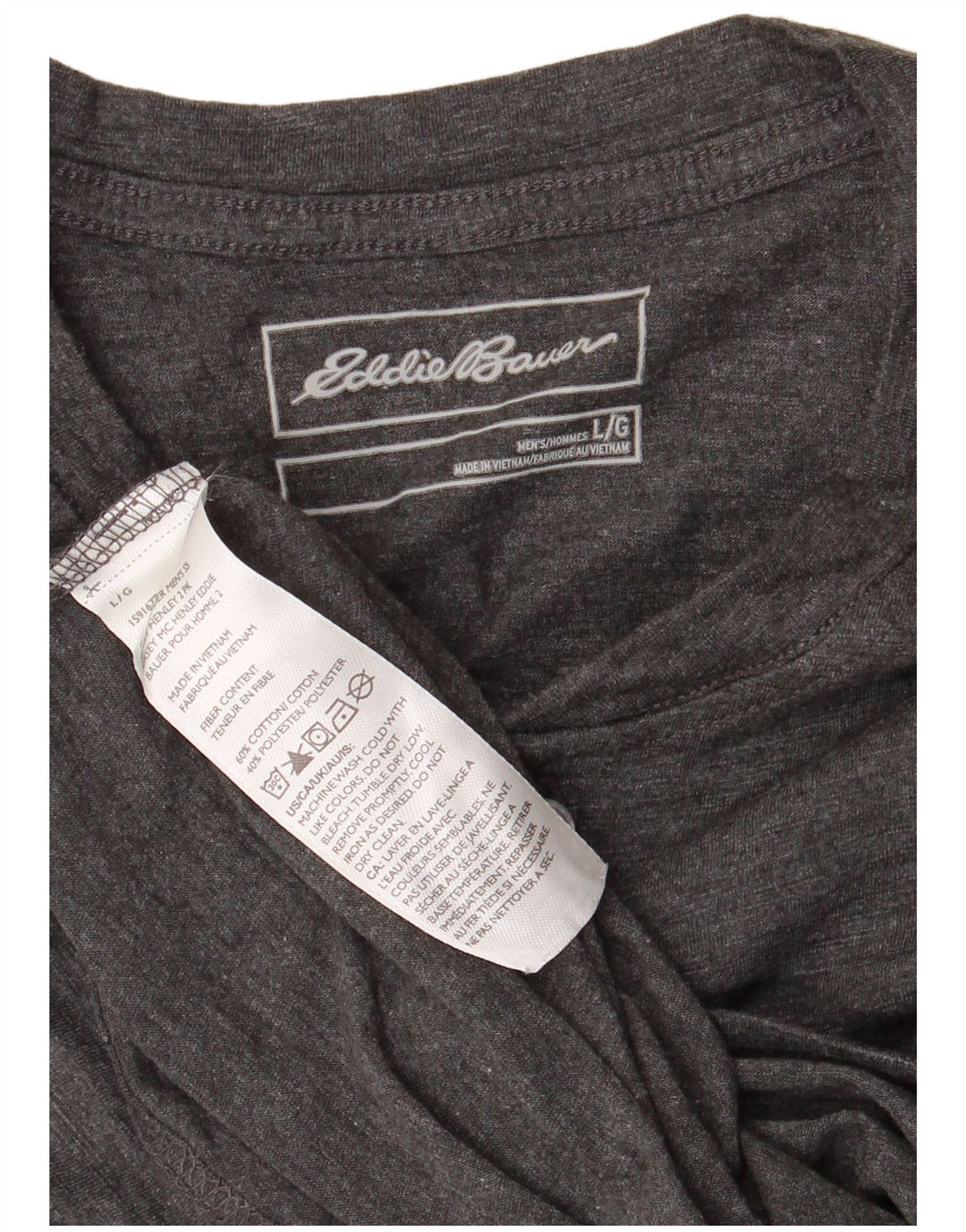 Camiseta masculina EDDIE BAUER grande algodão cinza