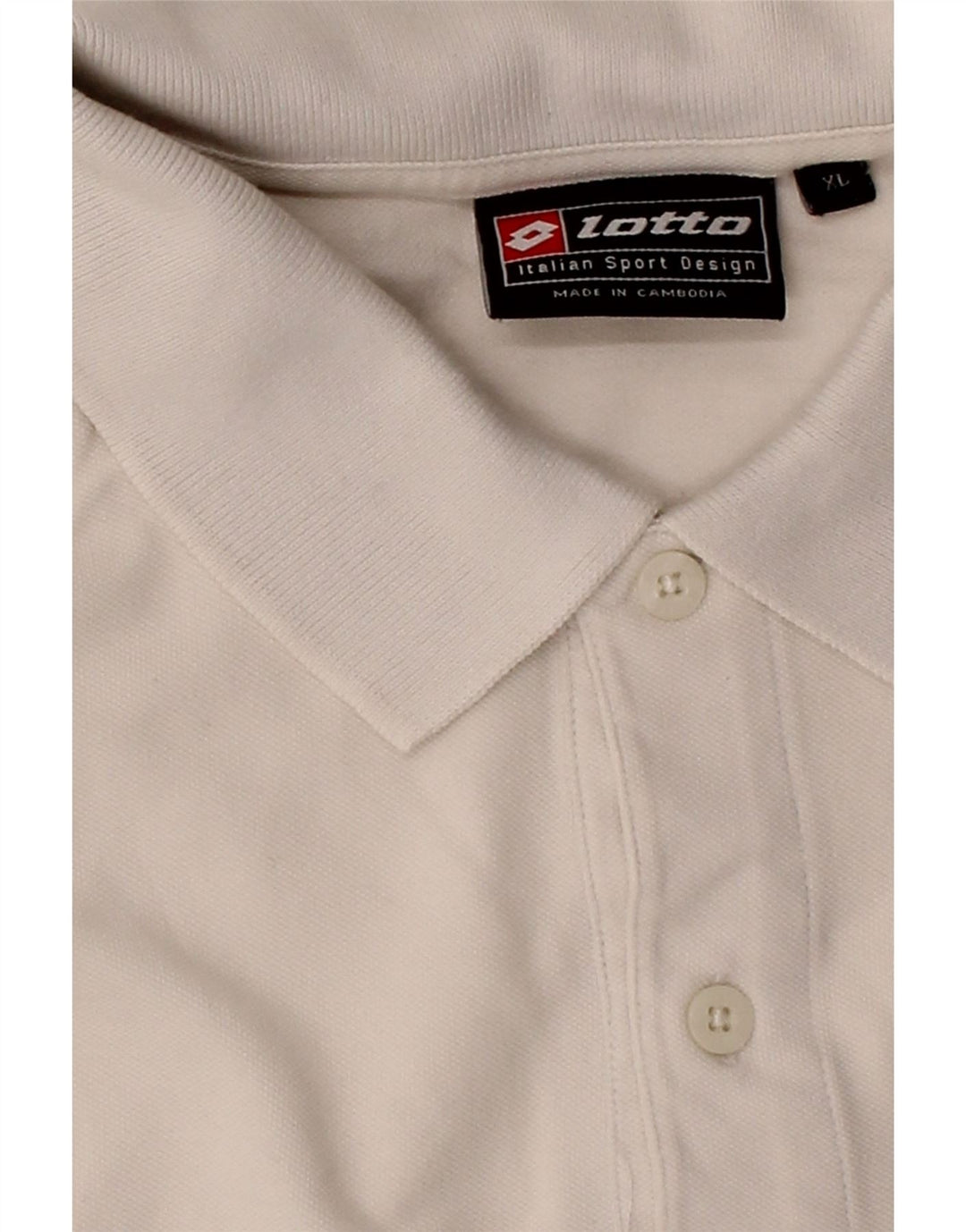 LOTTO Mens Polo Shirt XL White Vintage Lotto and Second-Hand Lotto from Messina Hembry 