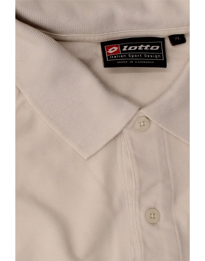 LOTTO Mens Polo Shirt XL White Vintage Lotto and Second-Hand Lotto from Messina Hembry 