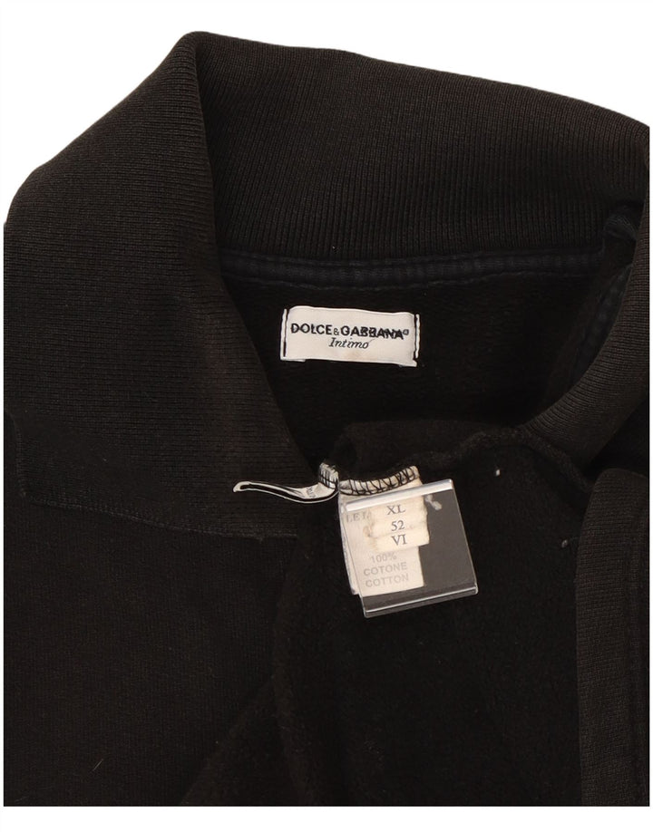 Camisa polo masculina de manga comprida DOLCE & GABBANA XL de algodão preto