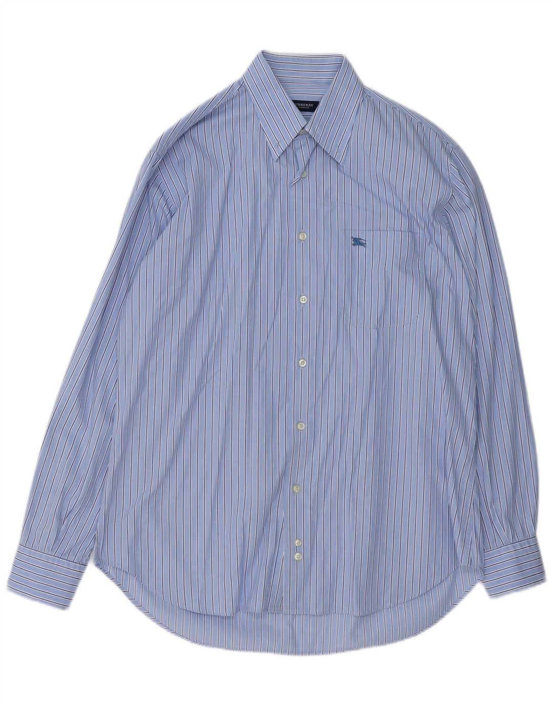 Camisa masculina Burberry risca de giz azul médio