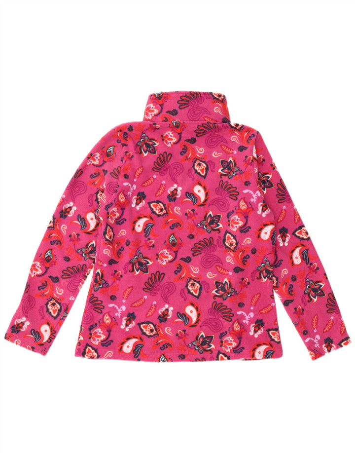 Jaqueta de lã feminina VINTAGE IT 46 grande poliéster floral rosa