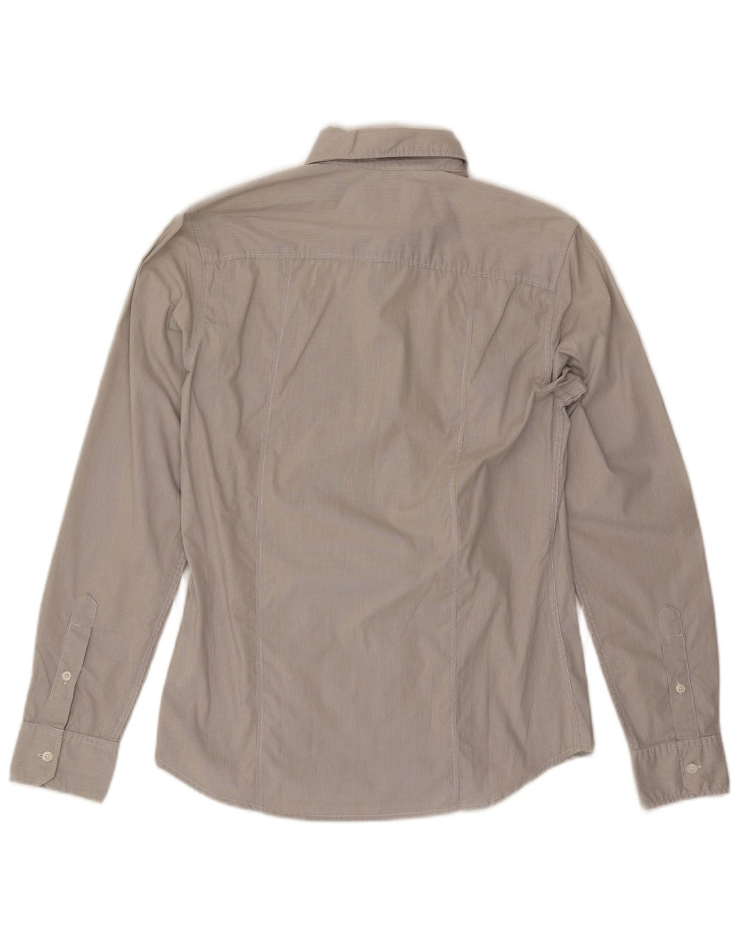 Camisa masculina Guess de algodão listrado cinza médio