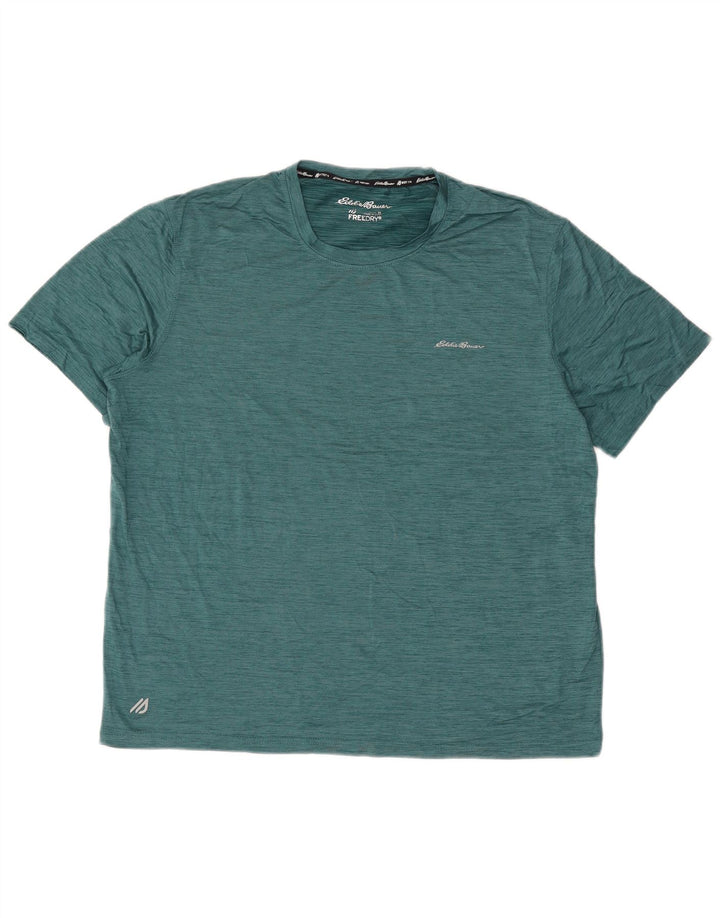 Camiseta masculina Eddie Bauer Top XL poliéster manchado verde