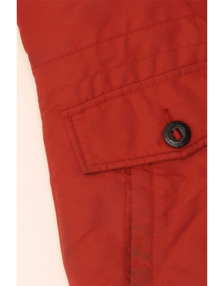 Jaqueta Parka Superdry Feminina com Capuz Oversized UK 10 Pequeno Colorblock Vermelho