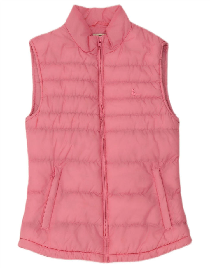 Colete acolchoado feminino Jack Wills UK 8 pequeno rosa nylon