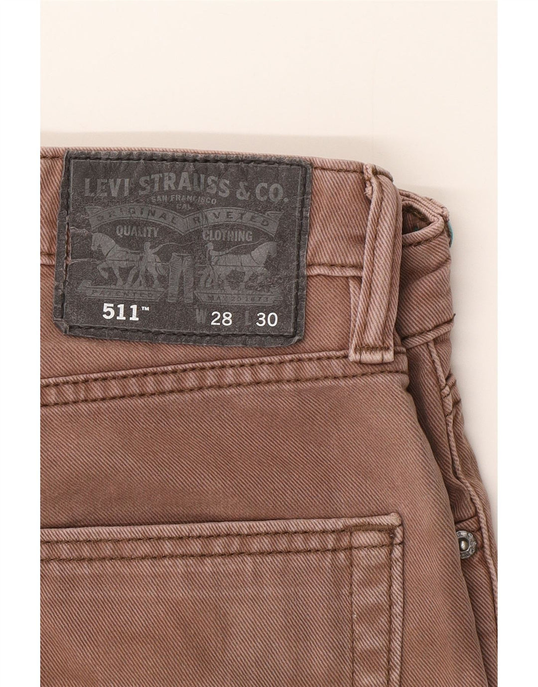 Levi's Masculino 511 Slim Jeans W28 L30 Marrom Algodão