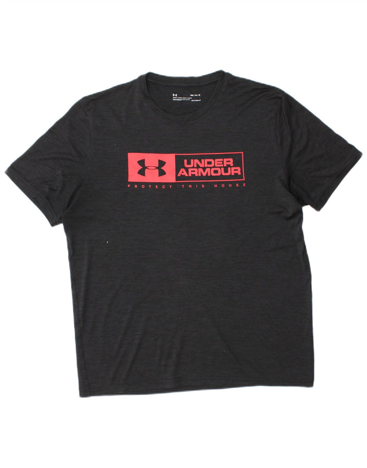 Camiseta masculina Under ARMOUR Heat Gear Graphic Top Médio Preto