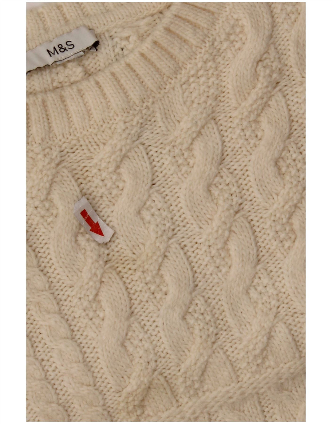 Suéter feminino Marks & Spencer com gola redonda grande Reino Unido 18 XL branco