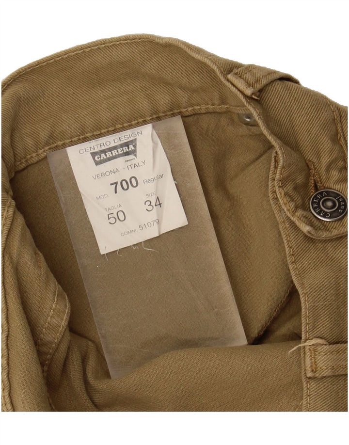 CARRERA Mens Straight Casual Trousers W34 L29 Beige Cotton Vintage Carrera and Second-Hand Carrera from Messina Hembry 
