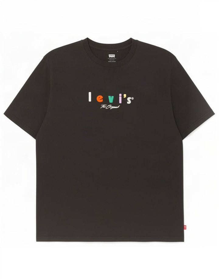 Camiseta gráfica masculina Levi's Top médio algodão preto
