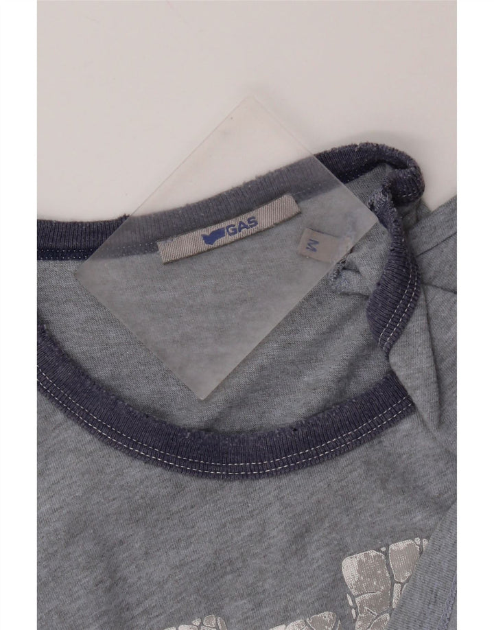 Camiseta feminina gráfica Gas Top UK 14 cinza médio