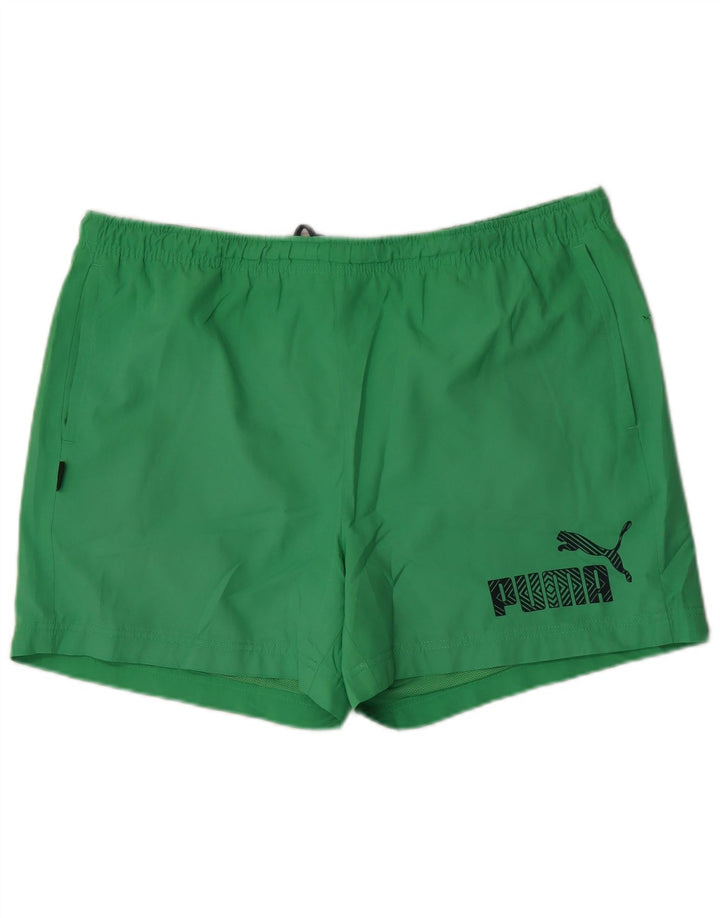Shorts de natação masculinos Puma Graphic grandes verdes