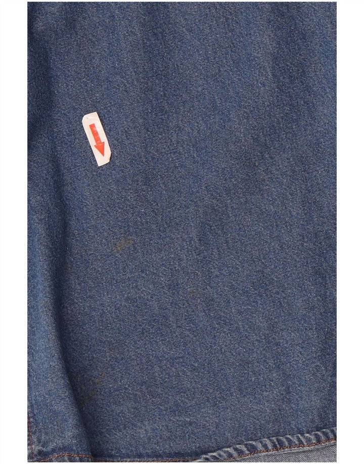 Camisa jeans masculina do projeto europeu algodão azul médio