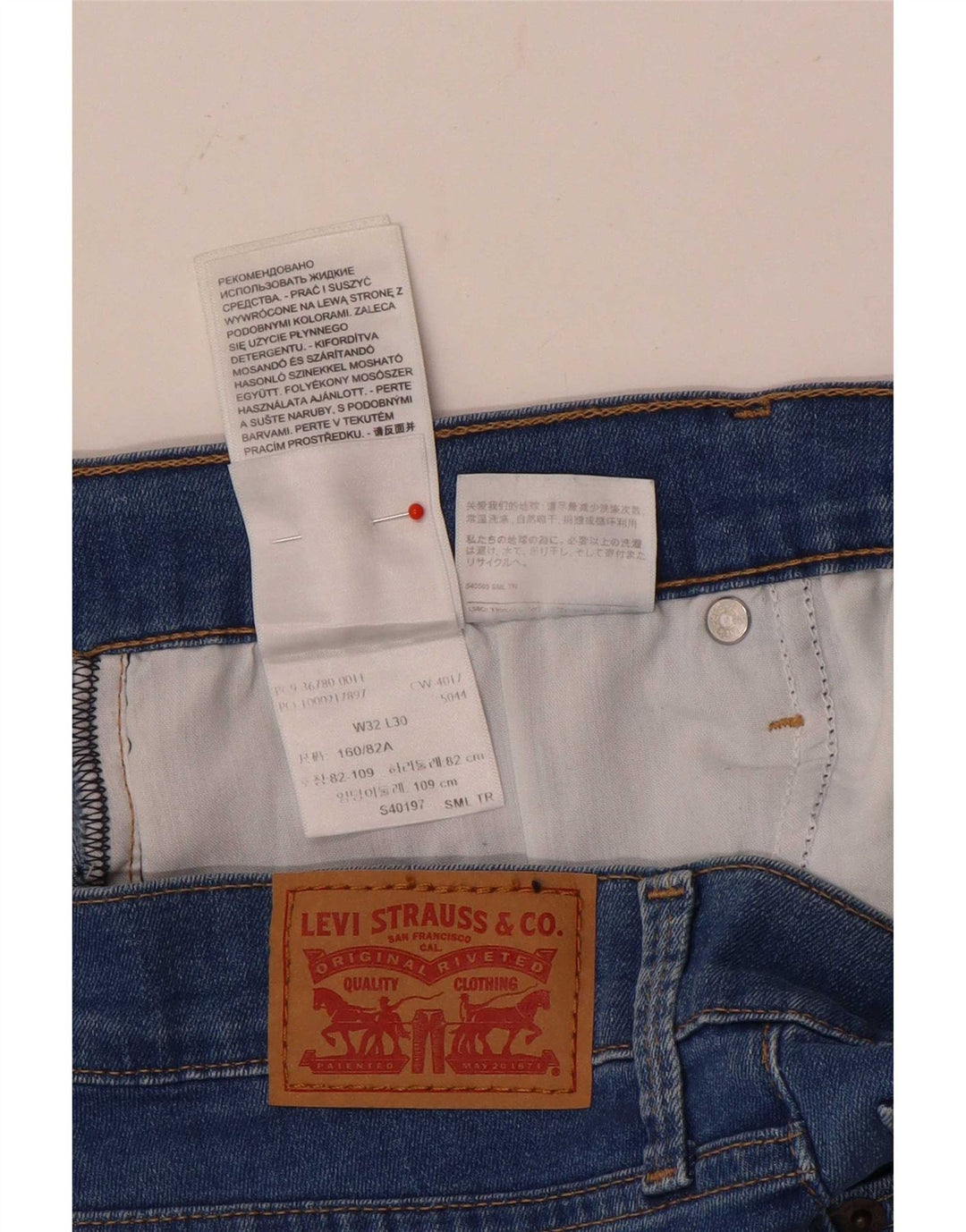 Jeans skinny feminino Levi's W32 L30 algodão azul