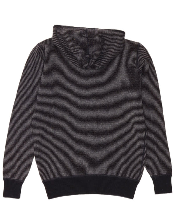 Suéter feminino com capuz North Sails Reino Unido 12 lã listrada cinza médio