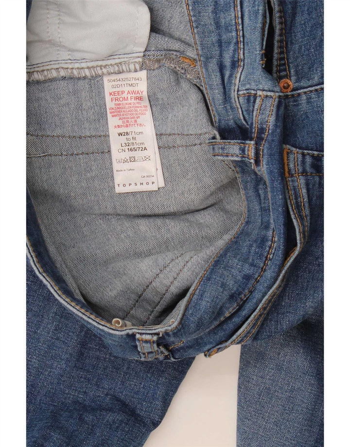 Jeans feminino Topshop largo W28 L32 algodão azul