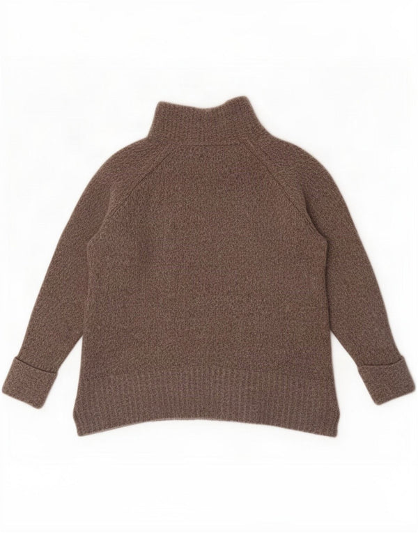 Suéter feminino Massimo Dutti com gola tartaruga Reino Unido 18 XL lã marrom