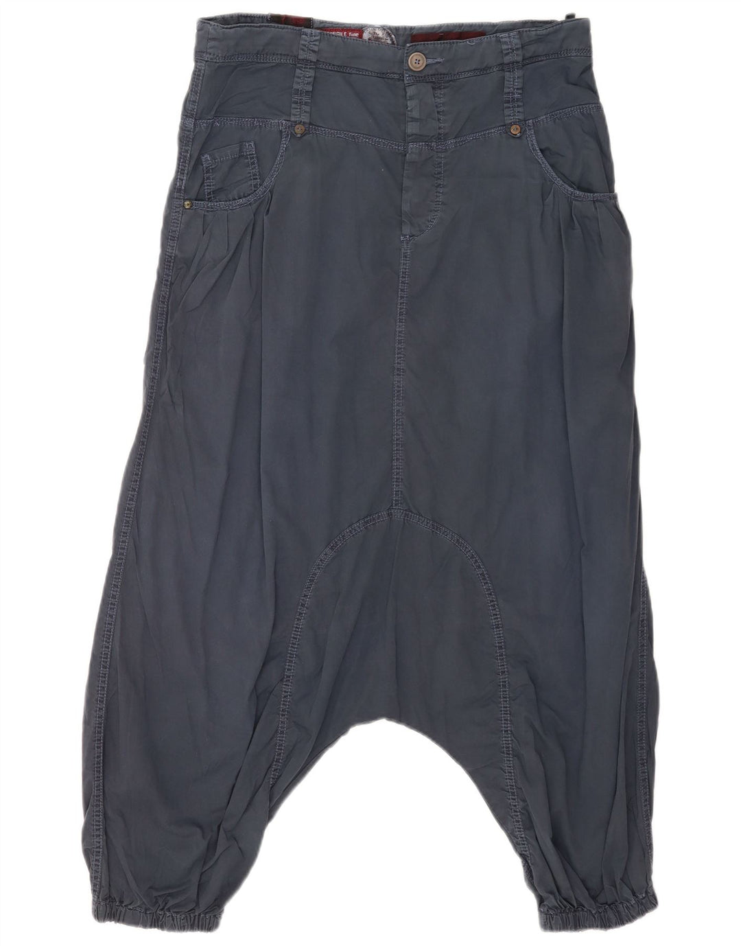 Calça Harém Feminina KHUJO W30 L29 Algodão Azul Marinho