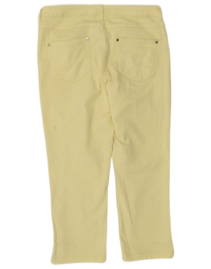 Calça feminina Marks & Spencer Per Una cortada UK 12 médio W32 L22 amarelo