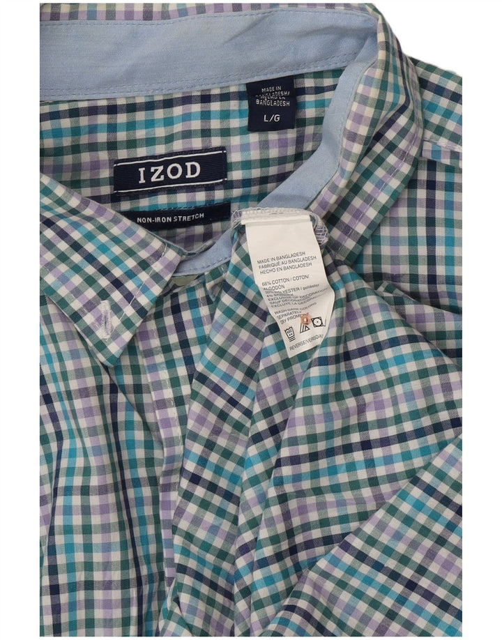 Camisa masculina IZOD grande algodão xadrez multicolorido