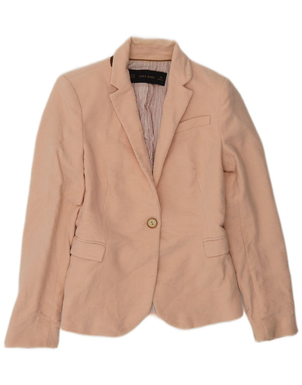 Jaqueta blazer feminina Zara com 1 botão Reino Unido 6 XS rosa